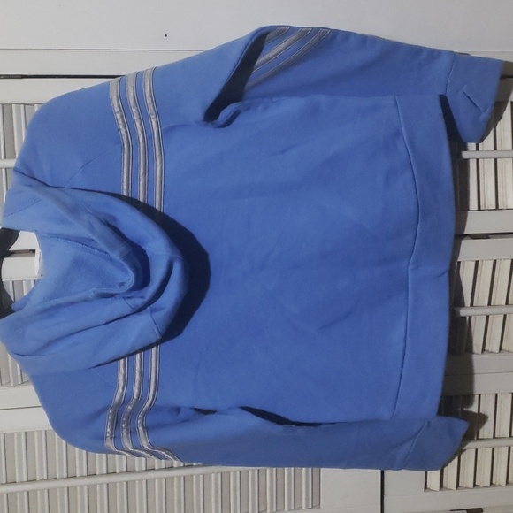 Adidas girls blue hoodie long sleeves size Large 14 lt blue - Picture 2 of 2